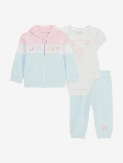 Guess Baby Girls Tracksuit Set In Pink