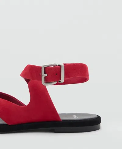 Mango Suede Straps Sandals Red In Red