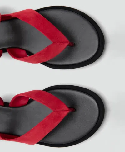 Mango Suede Straps Sandals Red In Red