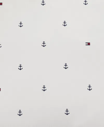 Tommy Hilfiger Printed 200-thread Count Cotton Percale 4-pc. Sheet Set, Queen In White