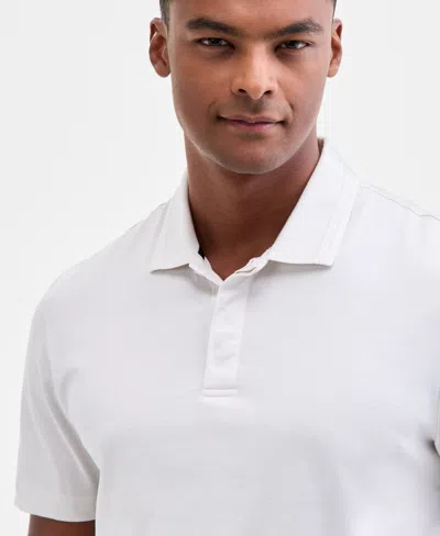 Alfani Men's Alfatech Stretch Solid Polo Shirt, Created For Macy's In White
