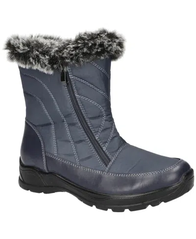 Easy Street Womens Flat Heel Snow Boots In Blue