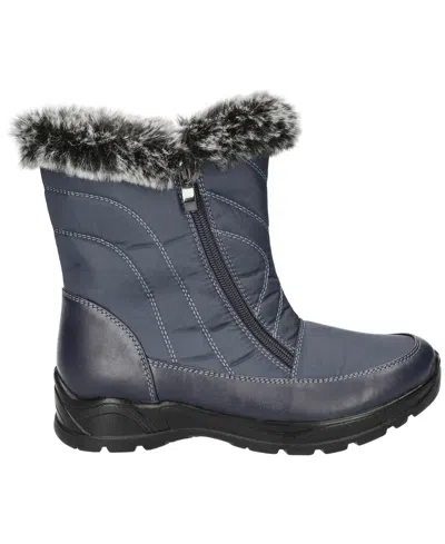 Easy Street Womens Flat Heel Snow Boots In Blue