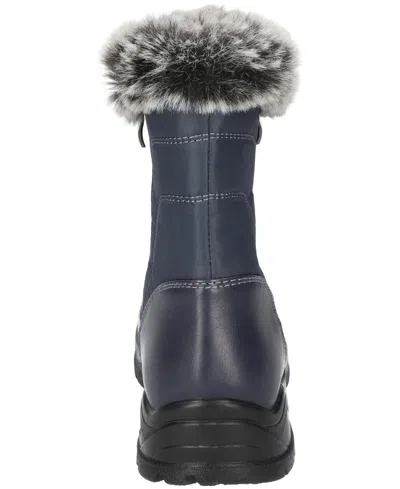 Easy Street Womens Flat Heel Snow Boots In Blue