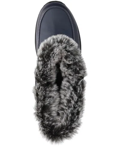 Easy Street Womens Flat Heel Snow Boots In Blue