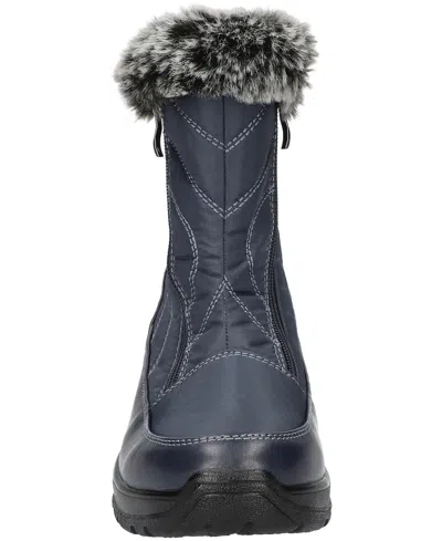 Easy Street Womens Flat Heel Snow Boots In Blue