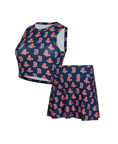 Concepts Sport Women'sâ 2-piece Navy Boston Red Sox Knit Tank Top And Skort Set In Multi