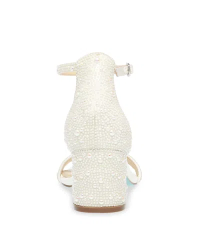 Betsey Johnson Sb-mari Womens Embellished Manmade Block Heels In White