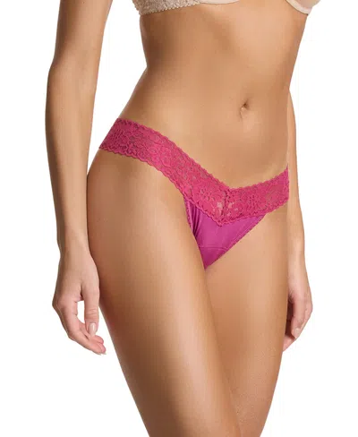Hanky Panky Original Rise Lace Thong In Purple