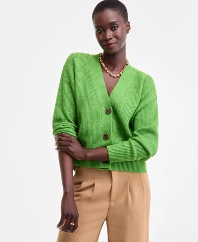 On 34th Women's Three-button Shaker Cardigan, Created For Macy's In Green