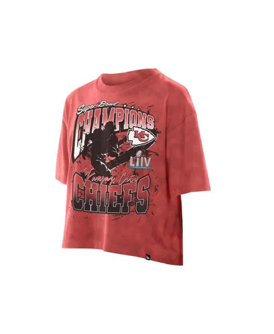 New Era Women's Scarlet San Francisco 49ers Cropped Boxy Sport Classics Mineral Wash T-shirt In Red