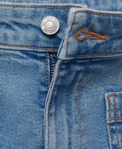 Mango High-waisted Wide-leg Jeans Medium Blue In Blue