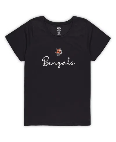 Concepts Sport Women's 2-piece Cincinnati Bengals Plus Size Script Top And Pants Sleep Set In Multi