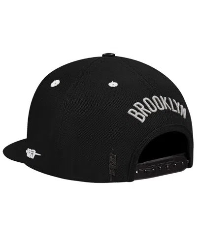 Pro Standard Cream Brooklyn Nets French Terry Snapback Hat In Black