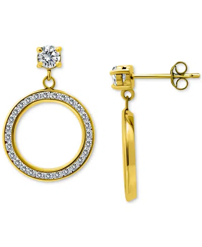 Giani Bernini Cubic Zirconia Doorknocker Drop Earrings In Sterling Silver, Exclusively At Macy's In Gold