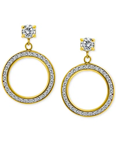 Giani Bernini Cubic Zirconia Doorknocker Drop Earrings In Sterling Silver, Exclusively At Macy's In Gold