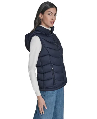 Charter Club Women's Packable Hooded Puffer Vest, Created For Macy's In Blue