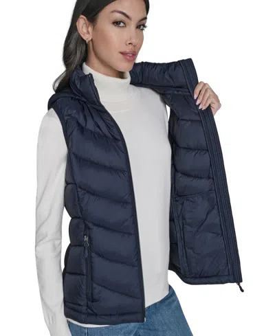 Charter Club Women's Packable Hooded Puffer Vest, Created For Macy's In Blue