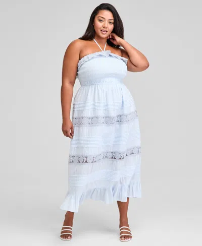 And Now This Trendy Plus Size Cotton Lace Maxi Dress, Exclusively At Macy's In White