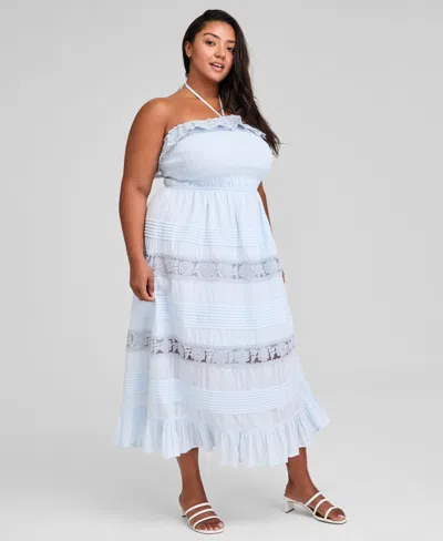 And Now This Trendy Plus Size Cotton Lace Maxi Dress, Exclusively At Macy's In White
