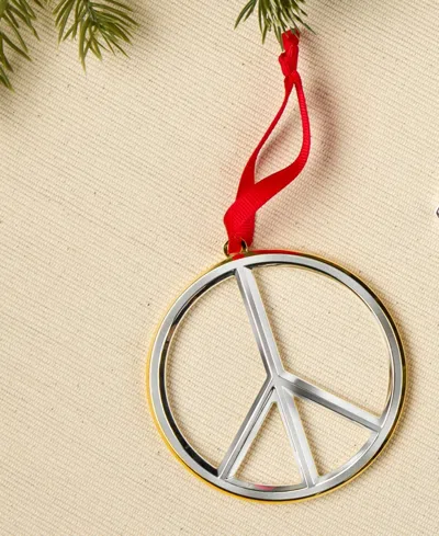 Nambe Nambé Peace Sign Ornament In Silver