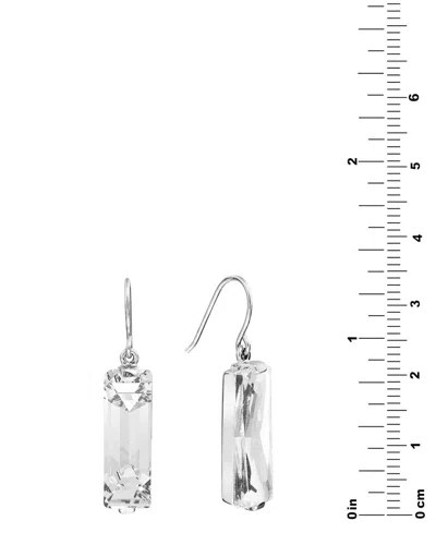 Macy's Color Crystal Rectangle Drop Earrings In Sterling Silver In Metallic