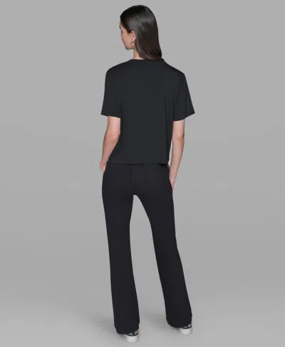 Karl Lagerfeld Women's Crystal-embellished Tweed Top In Gray