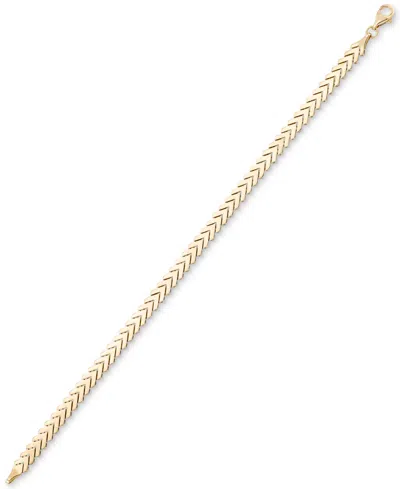 Macy's Polished Chevron Link Chain Bracelet In 10k Gold In Gold