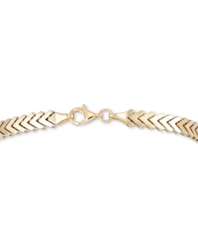 Macy's Polished Chevron Link Chain Bracelet In 10k Gold In Gold