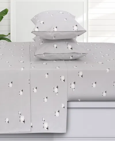 Azores Home Sofi Paisley Extra Deep Pocket Flannel 4-pc. Sheet Set, California King In Gray