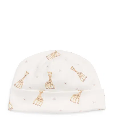 Kissy Kissy Pima Cotton Giraffe Hat In White