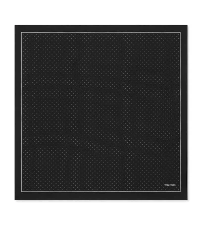 Tom Ford Silk Polka Dot Pocket Square In Black