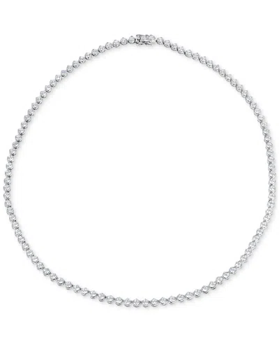 Badgley Mischka Lab Grown Diamond 16" Tennis Necklace (7 Ct. T.w.) In 14k White Gold In Silver