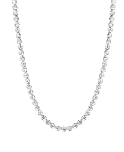 Badgley Mischka Lab Grown Diamond 16" Tennis Necklace (7 Ct. T.w.) In 14k White Gold In Silver