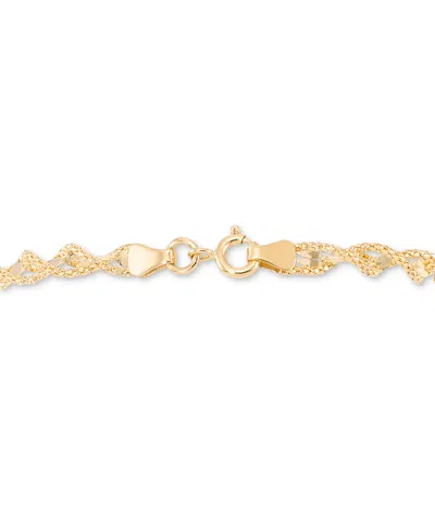 Macy's Twist Style Textured Rope Mirror Chain Link Bracelet In 10k Gold In Gold