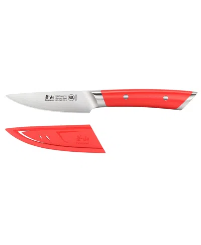 Cangshan Helena Series 3.5" Paring Knife With Sheath In Red