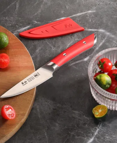Cangshan Helena Series 3.5" Paring Knife With Sheath In Red