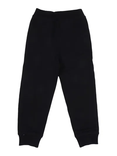 Burberry Jackson Check Trim Cotton Jogging Pants In Black