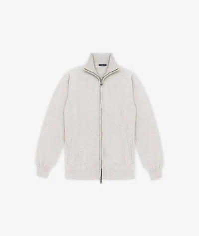 Larusmiani Cardigan Full Zip Warth Jacket In Gray