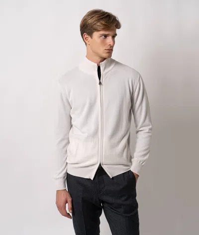 Larusmiani Cardigan Full Zip Warth Jacket In Gray
