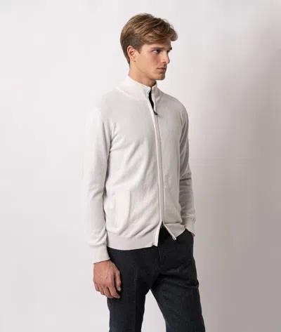 Larusmiani Cardigan Full Zip Warth Jacket In Gray