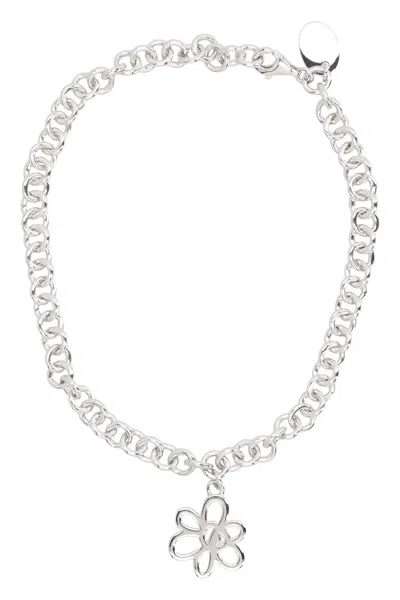 Perks And Mini P.a.m. Gesture Frame Pendant Chain Bracelet In Silver