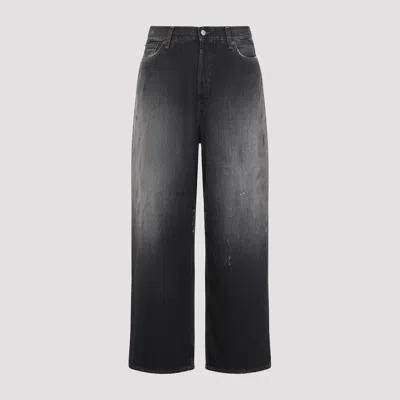 Acne Studios Trafalgar Wide Leg Jeans With Faded Effect In Black
