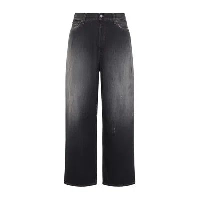 Acne Studios Trafalgar Wide Leg Jeans With Faded Effect In Black