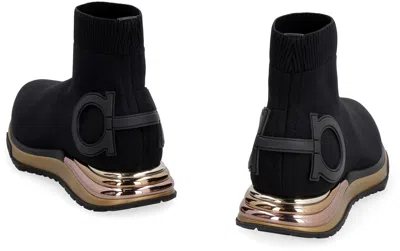 Ferragamo Gardena Woman Sneakers Black Size 8 Textile Fibers In Black