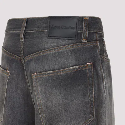 Acne Studios Trafalgar Wide Leg Jeans With Faded Effect In Black