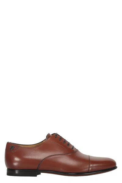 Ferragamo Leather Lace-up Shoes In Brown