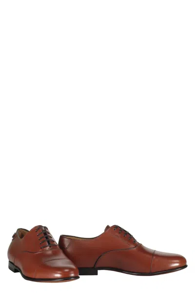 Ferragamo Leather Lace-up Shoes In Brown