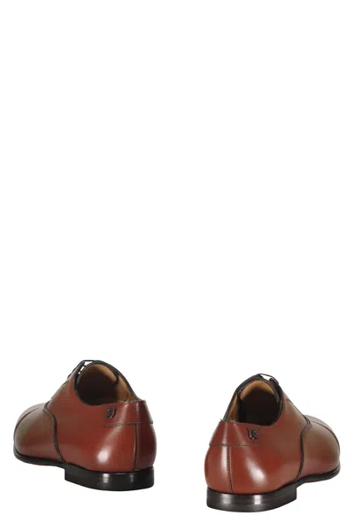 Ferragamo Leather Lace-up Shoes In Brown