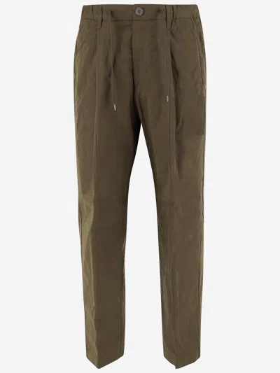 Herno Cotton Blend Trousers In Green